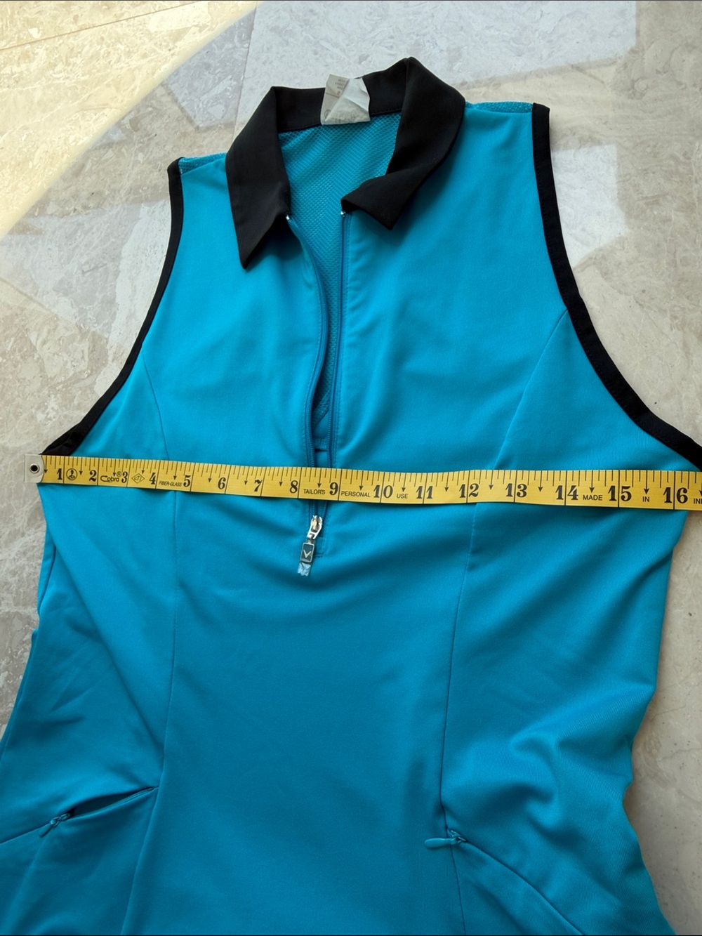 Callaway Turquoise Sleeveless Zip Tennis 🎾,Golf Polo Dress Black Trim size S-P - Picture 13 of 16
